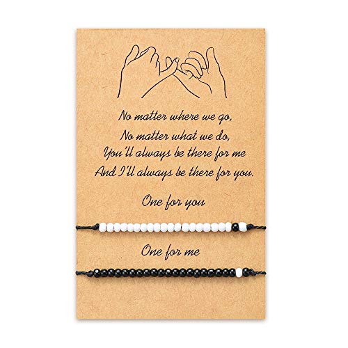 Men Valentines Day Gifts for Him Husband friend Relationship Distance Matching Bracelets for Couples Gifts Best Friends His and Hers Pinky Promise Bracelet for Teens Women Mens